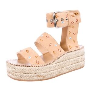 Rag & Bone Espadrille Platform Sandal in Tan Suede